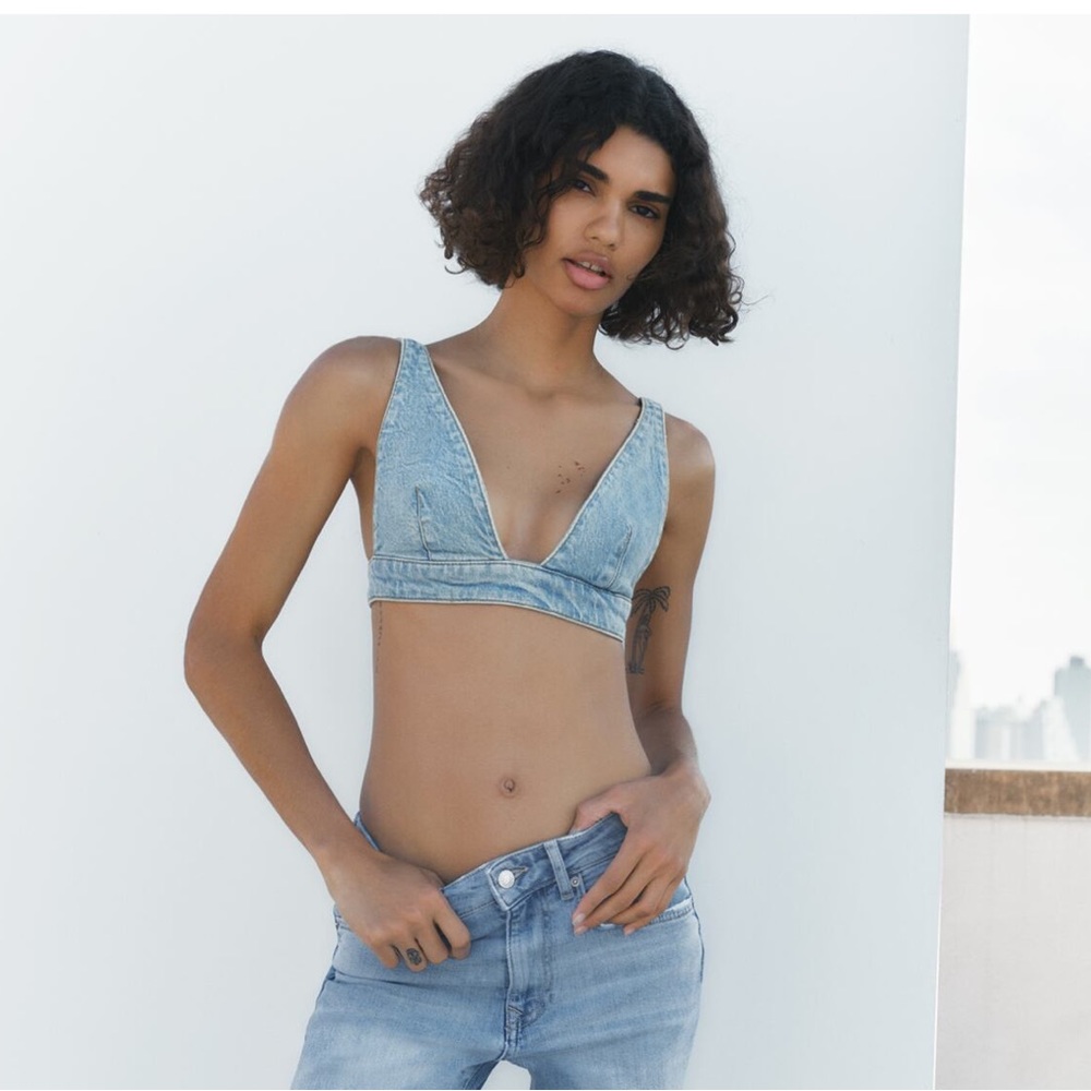 Zara Denim Bralette - NWT S